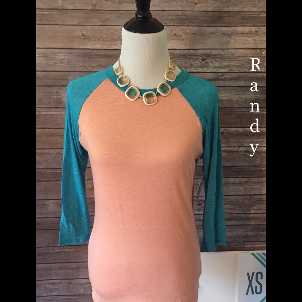 NWT LuLaRoe Ladies Randy Shirt  XS Turquoise/Coral